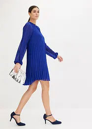 Minikjole i lett chiffon med plisséfolder, bonprix