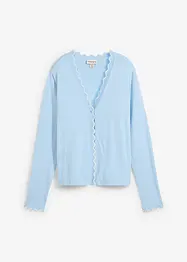 Finstrikket cardigan med silke, bonprix