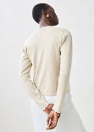 Finstrikket cardigan med silke, bonprix