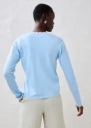 Finstrikket cardigan med silke, bonprix