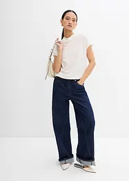 Trikotbluse i strukturert krepp, bonprix