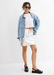 Ribbet topp i kort modell, bonprix