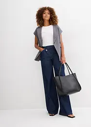 Wide Leg-jeans Mid Waist, Low Stretch, bonprix