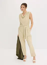 Jersey jumpsuit med skulderpolstring, bonprix