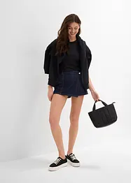 Bukseskjørt i denim, Mid Waist, bonprix