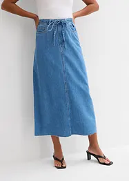 Jeansskjørt Mid Waist, midi lengde, Super Soft, bonprix