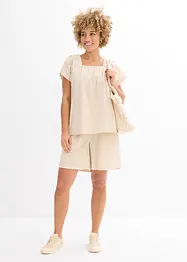 Pull on-shorts i bomullskrepp, bonprix