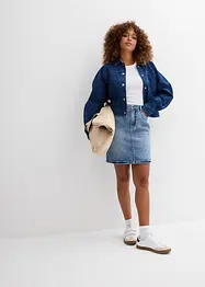 Denimskjørt Mid Waist, Low Stretch, bonprix
