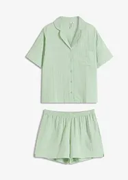 Shorty av musselin med knappestolpe, bonprix