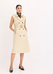 Kjole i trenchcoat-look med belte (2-delt sett), bonprix