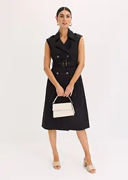 Kjole i trenchcoat-look med belte (2-delt sett), bonprix