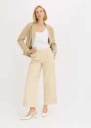 Bukse med legg i bomull med stretch, bonprix