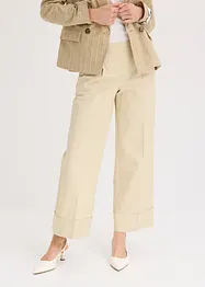Bukse med legg i bomull med stretch, bonprix