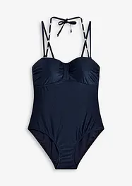 Badedrakt med bøyle i glinsende materiale, bonprix