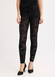 Lett transparent leggings med etset mønster, bonprix