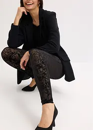 Lett transparent leggings med etset mønster, bonprix