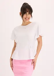 Jerseytopp med smock, bonprix