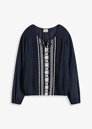 Bluse med broderi, bonprix