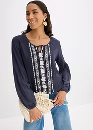 Bluse med broderi, bonprix