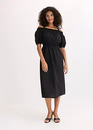 Off shoulder-kjole i økologisk bomull, bonprix