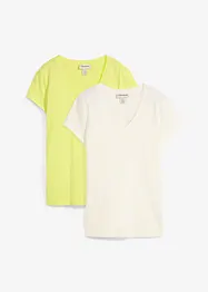T-skjorte i økologisk bomull (2-pack), bonprix