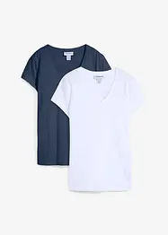 T-skjorte i økologisk bomull (2-pack), bonprix