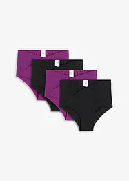 Maxitruse i V-fasong med økologisk bomull (4-pack), bonprix
