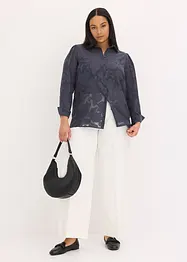 Bluse i jacquard-chiffon, bonprix