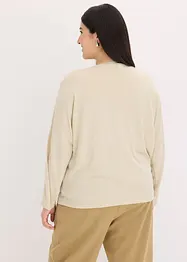 Topp med flaggermusermer og satenginnfelling, bonprix