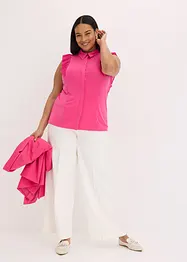 Trikotbluse med volanger, bonprix