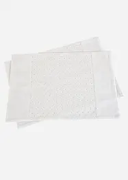 Bordbrikker i økologisk bomull med broderi (2-pack), bonprix