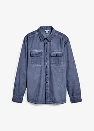 Langermet skjorte i 100% bomull i vasket look, bonprix