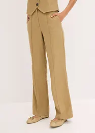 High Waist-bukse med lin og legg, bonprix