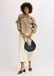 Bluse i lett materiale med volanger, bonprix