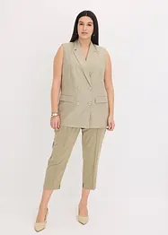 Ermeløs blazer med lin, bonprix