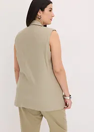 Ermeløs blazer med lin, bonprix