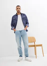Langermet skjorte i 100% bomull i vasket look, bonprix