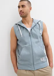 Vest i sweat materiale i myk bomullsmiks med hette, bonprix