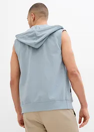 Vest i sweat materiale i myk bomullsmiks med hette, bonprix