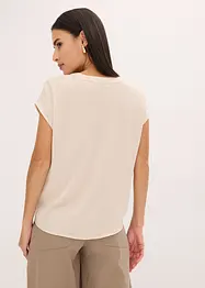 Kortermet satengbluse i ledig modell med lave skuldersømmer, bonprix