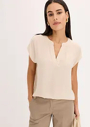 Kortermet satengbluse i ledig modell med lave skuldersømmer, bonprix