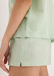 Kort pyjamas i musselin med knappestolpe, bonprix