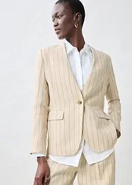 Blazer uten krage i lin, bonprix