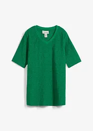 Topp av krepp med hullbroderi, bonprix