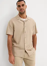 Kortermet skjorte med lin, Loose Fit, bonprix