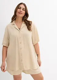Skjortebluse i musselin, bonprix