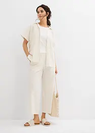 Kortermet bluse i kreppmateriale, bonprix