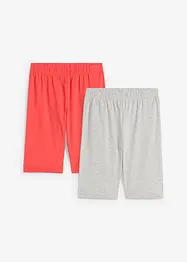 Sykkelbukse i økologisk bomull med elastan (2-pack), bonprix