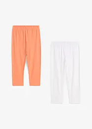 Caprileggings i økologisk bomull med elastan (2-pack), bonprix