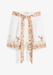 Shorts i ren lin med blomsterprint, bonprix
